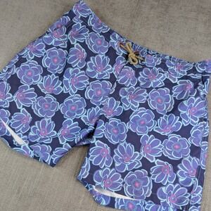 Thorsun Swim Trunks Mens 34 Blue Floral Print Board Shorts Made in Portugal